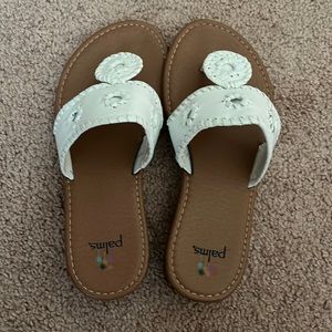 White Knock off Jack rogers sandals